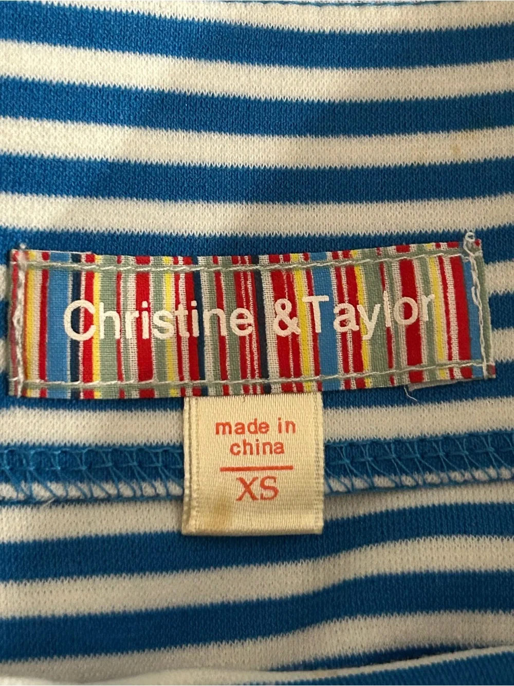 Christine & Taylor Striped Waist Orange Pleated Knit Skirt